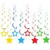 Pendente espiral de estrela de cinco pontas com glitter transfronteiriço, pingente espiral de estrela do Dia da Independência, pingente de decoração para festa de aniversário, fábrica