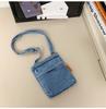 Bolsa de Ombro Jeans Vintage de Verão Bolsa Transversal Jeans Lavado Casual Coreana Bolsa Pequena Quadrada para Celular de Viagem