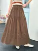 Moderna Falda de Ganchillo Patchwork Calada para Mujer, Nueva Falda de Cintura Alta Línea A Estilo Coreano Primavera/Verano, Falda Elegante de Longitud Media