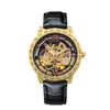 Reloj Mecánico Totalmente Automático de Nuevo Estilo con Diseño Hueco Tallado, Reloj Retro de Alta Gama para Hombre, Resistente al Agua, Luminoso, de Piel Genuina para Hombre