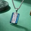 Colgante de Acero de Titanio Marca Militar Transfronteriza Europea y Americana Original para Hombre Textura Estampada Colgante Tridimensional Multifacético Collar de Moda Tendencia