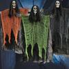 Adereços de decoração de Halloween produtos novos transfronteiriços pequeno fantasma pendurado conjunto de três peças com cabelo cacheado caveira fantasma pendurado assustador atacado
