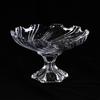 Plato de fruta de cristal ciclónico de lujo ligero de estilo europeo, mesa de centro creativa con pintura dorada transparente, plato de fruta seca de patas altas para sala de estar, cubo de fruta