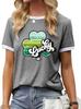 St en blanco de color sólido transfronterizo. Día de San Patricio venta al por mayor manga corta AliExpress Amazon estación independiente Europa y Estados Unidos TEMU