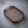 Bandeja de chá tecida em rattan natural bandeja de madeira para hotel xícara de chá doméstica americana prato de jantar retangular de bambu retrô