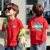 Camiseta de Verano Nueva y Elegante de Algodón Puro para Niños 2026, Ropa Infantil de Estilo Veraniego de Moda, Camiseta de Verano de Manga Corta para Niños
