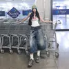 Jeans rectos de cintura alta estilo retro americano para mujer, nuevos pantalones casuales holgados de pierna ancha cropped con caída versátil