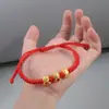 Año del Caballo, Año del Zodiaco, Pulsera de Cuerda Roja, Caballo de las Cinco Bendiciones, Pulsera Manafu Caballo del Zodiaco Tejida a Mano, Joyería para Pareja de Regalo