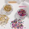 Influenciadora de Nail Art Decorações Coloridas de Pedra Triturada Dourada e Prateada Novas Decorações de Unhas 2025 Fragmentos Coloridos Irregulares