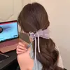 Novo Estilo de Primavera Clip de Banana com Laço Multicamadas, Acessório de Cabelo Feminino e Sofisticado para Rabos de Cavalo Altos, Presilha Doce para Cabelo