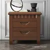 Mesita de noche de madera maciza estilo chino con cerradura, mueble de almacenamiento para dormitorio en casa, instalación de mueble de almacenamiento de mesita de noche simple y moderno