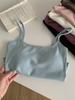 Camisola sin mangas con base interior corta de algodón con hilo elástico y almohadilla para el pecho, ropa exterior para mujer, chaleco ajustado para el ombligo