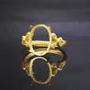 Anillo de superficie de huevo con incrustaciones de plata S925 con artesanía de oro antiguo y oro brillante, vacío, loto, mariposa, encaje, tótem