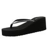 Sandália de Dedo Fashion com Strass Fundo Grosso Feminina para Uso Externo Verão Salto Médio Antiderrapante Resistente ao Desgaste Sandálias Plataforma Sandálias Chinelos