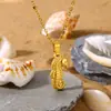 Colar com Pingente de Cavalo-Marinho Pequeno Desenho Animado Fofo Europeu e Americano Aço Titânio Ouro 18K Aço Inoxidável Não Desbota Fábrica Atacado