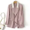 Blazer de Bloques de Color Nuevo para Mujer Petite Primavera y Otoño 2026, Elegante Traje de Moda Estilo Británico para Damas