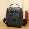 Nova bolsa transversal masculina com estampa de espinha de peixe e crocodilo, bolsa de mão clássica estereotipada para homens, mochila empresarial de alta qualidade, atacado