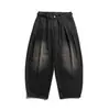 Roupas Masculinas Beijie 2026 Verão Novo Jeans de Perna Larga Masculino Calças de Trabalho Lavadas Retrô Masculinas Calças Longas Casuais Largas