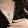 Collar de astrolabio de copo de nieve con diamantes de imitación de moissanita, luz de lujo, superbrillante, colgante para mujer, diseño de nicho de girasol, pendientes, traje