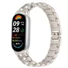Adequado para Xiaomi Mi Band 10 Pulseira de Relógio de Diamante de Três Contas Mi Band 8/9 Geração Pulseira de Relógio de Metal com Diamante Novo Modelo em Estoque