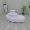 Amostra criativa carrinho de exibição pintura mesa de balcão redondo sala de exposições tecnologia produtos eletrônicos digitais suporte luminoso mesa da ilha do meio