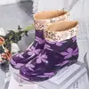 Botas de Chuva, Sapatos Aquáticos de Cano Curto, Botas de Chuva, Baixo Corte, Modernos e Versáteis, Coberturas de Veludo Plus, Tecido Floral de Cristal Impermeável, Sapatos de Borracha para Trabalho na Cozinha