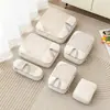 Set de cinco piezas de malla de bolsas de almacenamiento de viaje compresibles, organizador de equipaje, bolsa portátil para empacar ropa para viajes de negocios y viajes