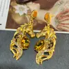 Pendientes Vintage de Segunda Mano Año del Caballo Fortuna Nuevo Otoño e Invierno Europeos y Americanos Exagerados Animales de Gama Alta Chapados en Oro S925