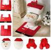 Regalo de Navidad en stock Cubierta de Inodoro de Papá Noel Más Alfombrilla para Pies Más Cubierta de Tanque de Agua Set de Servilletas Set de 3 Piezas Venta Caliente