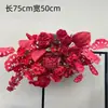 Arranjo de Flores para Casamento Vermelho Estilo Chinês Layout do Banquete de Noivado Salão de Casamento Palco Guia de Caminho Flores Casamento Arranjo de Flores de Seda Flor Artificial