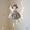 Decoração de Natal de Novo Produto Transfronteiriça Saia de Pelúcia Xadrez Adorno de Pérola Boneca Menina de Natal Boneca Anjo Pingente