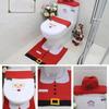 Set de Inodoro Papá Noel Navideño Elfo de Baño Reno Muñeco de Nieve Cubierta de Inodoro Felpudo Cubierta de Tanque de Agua Cubierta de Pañuelos de Papel