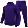 2021 outono e inverno transfronteiriço masculino e feminino lazer código europeu em branco cor sólida terno de lã solta camisola calças conjunto de duas peças