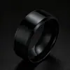 Anel Masculino de Aço Inoxidável Europeu e Americano Novo Estilo Simples com Borda Dupla Chanfrada 6mm, Popular no Japão e Coreia, Joias Atacado que Não Desbotam