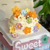 Celebridad de Internet ins Adorno para Pastel de Cumpleaños Plug-in Flor de Color de Floración de Temporada de Primavera Tarjeta Día del Niño Azúcar Falso