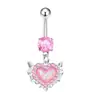 Nuevos Anillos para Ombligo Rosas con Lazo Estilo Europeo y Americano, Diversas Joyas para Piercing con Circonitas de Gran Venta, Accesorios para Anillos de Ombligo
