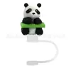 Taza térmica de animal de dibujos animados 3D, protector de popote, tapa a prueba de polvo, tapa de silicona para popote, cubierta de popote, funda para popote