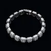 Pulseira Estilo Ci Cheng Amor Reverso Doce de Rocha de Luxo Leve Hip-Hop Ins Masculina Cubo de Açúcar Diamantado Completo de Alta Qualidade