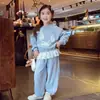 Nuevo Sudadera con Capucha de Encaje Patchwork de Dibujos Animados de Gatito Lindo para Primavera y Otoño Conjunto de Ropa Deportiva para Niños Conjunto de Dos Piezas de Manga Larga para Dama