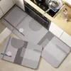 Juego de dos alfombrillas de cocina sencillas, absorbentes de tierra de diatomeas y antideslizantes, aptas para uso doméstico, resistentes a la suciedad y fáciles de mantener