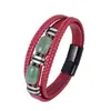 Pulseira de Pedra Olho de Tigre Masculina Amazon Venda Quente Transfronteiriça Couro Multicamadas Pulseira de Pedra Natural Masculina Pulseira com Fecho Magnético Joias