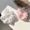 Estilo ins Coreano Anillo para el Cabello Plisado Intestino Grueso Corazón de Chica Fresca Cuerda para el Cabello Simple Versátil Banda de Goma Dulce Ponda Tocado