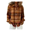 Camisa Feminina Casual para o Dia a Dia com Estampa Xadrez Listrado 3D Digital - Temu Amazon