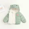 Chaqueta de plumón y algodón para niños, engrosada para bebés y niños pequeños, abrigo con forro de polar, abrigo de algodón para niñas de comercio exterior, chaqueta de invierno para niños