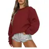 Moletom Casual de Gola Redonda com Forro de Fleece Mais Vendido da Amazon para Mulheres, Blusa Solta para Casal de Comércio Exterior Transfronteiriço, Tendência da Moda de Rua