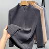 Chamarra de Forro Polar para Mujer Otoño e Invierno 2024 Nuevo Terciopelo Engrosado Cálido Top Suelto Casual Cuello Alto Cárdigan Sudadera
