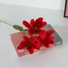 Producto de Flor de Hilo Terminada, Ramo Individual de Lirio Tejido a Crochet Puramente Hecho a Mano, Flor Artificial, Regalo de San Valentín, Flor Tejida a Mano