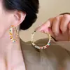 Brincos Coloridos de Pérola para o Feriado Feminino, Design de Nicho com Toque de Luxo, Brincos Exagerados, Brincos Coloridos Dopamina para a Praia