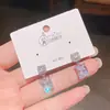 Pendientes cuadrados geométricos de plata 925 con pasador, estilo terrón de azúcar, circonita brillante, pendientes de lujo ligero de alta gama