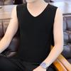 Chaleco cálido sin costuras con forro polar, ajustado, elástico, interior combinable, camisa de terciopelo de doble cara para hombres jóvenes y estudiantes.